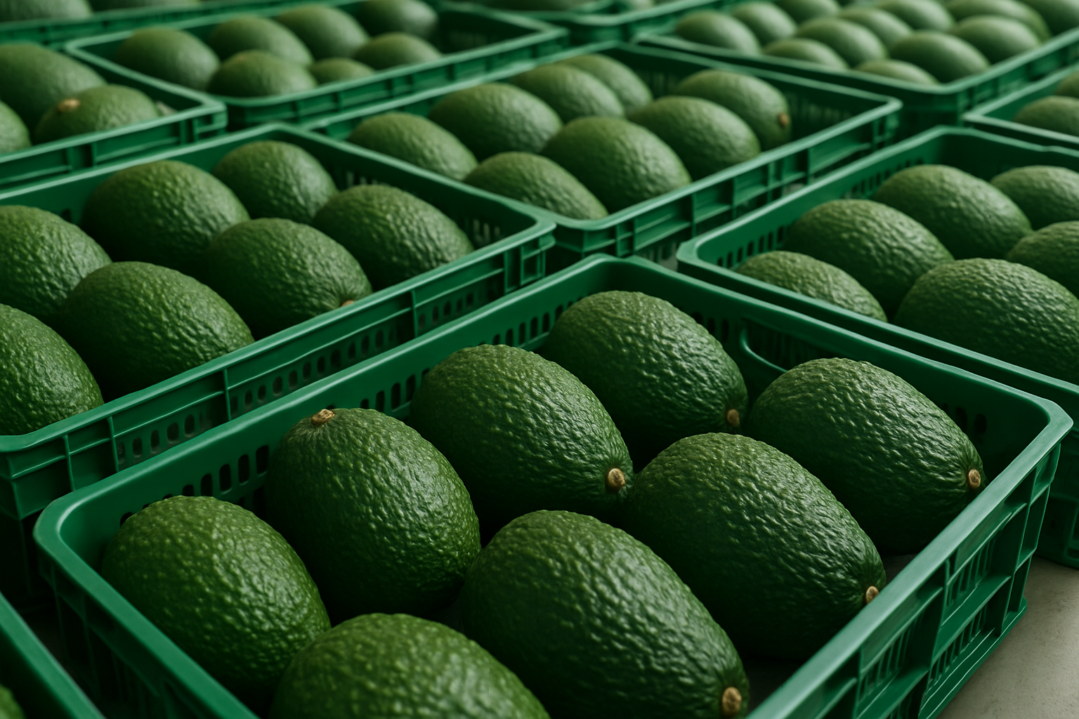 Aguacates Hass frescos listos para su distribución